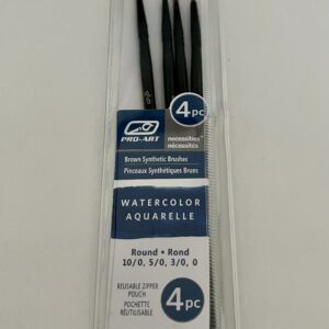 Pro-Art Brown Round Synthetic Brushes - 4pc
